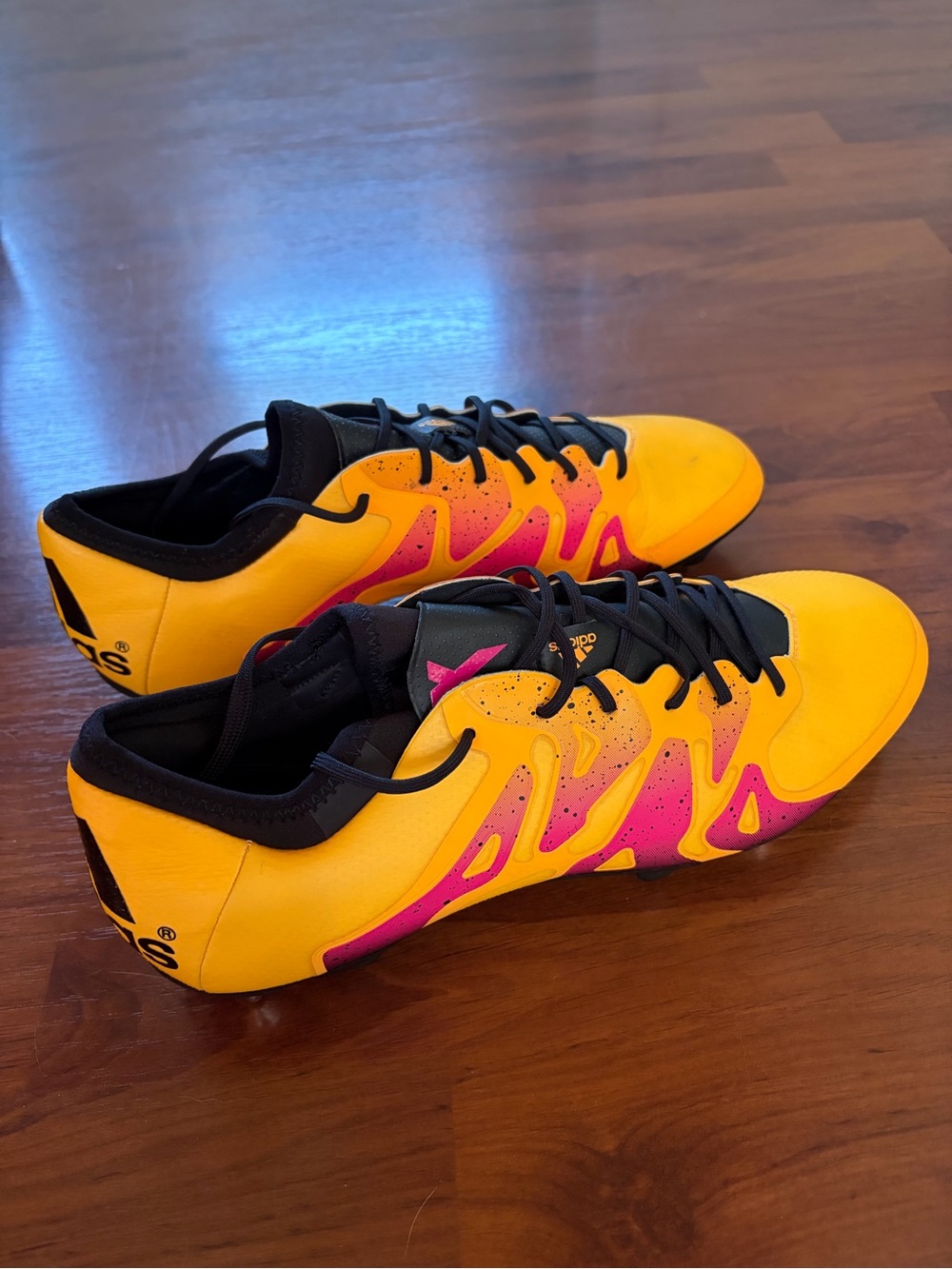 ADIDAS X 15.1 FG/AG MULTI-GROUND SOCCER CLEATS - SOLAR GOLD/BLACK/SHOCK PINK
